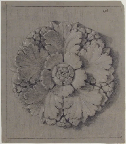 Design for a Rosette Relief by anonymous, drawing, 1820-1855