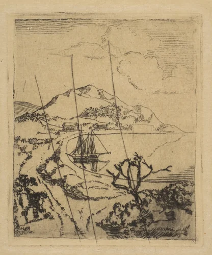 Greek Landscape by Edgar Degas, print, 1856