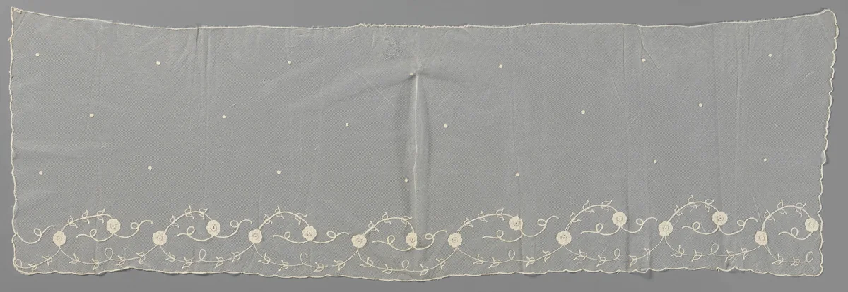 Sluier van gemengde kant met ijle ranken by anonymous, other, 1900-1924