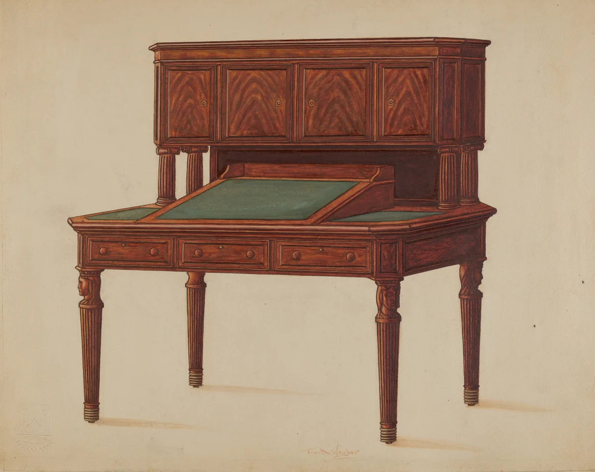 Desk by Frank Wenger, index of american design, 1935-1942