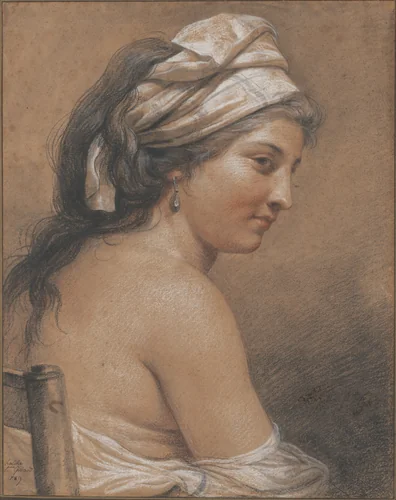 Study of a Seated Woman Seen from Behind (Marie-Gabrielle Capet) by Adélaïde Labille-Guiard, drawing, 1789