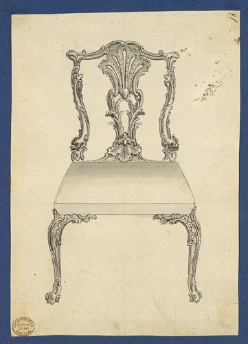 Chair, in Chippendale Drawings, Vol. I by Thomas Chippendale, drawing, 1761
