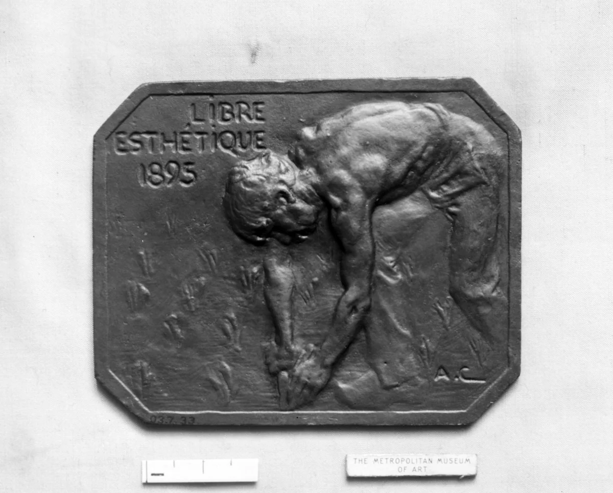 Jeton, or Ticket of Admission of the Libre Esthétique (Belgium), 1895 by Alexandre-Louis-Marie Charpentier, metalwork, 1885-1899