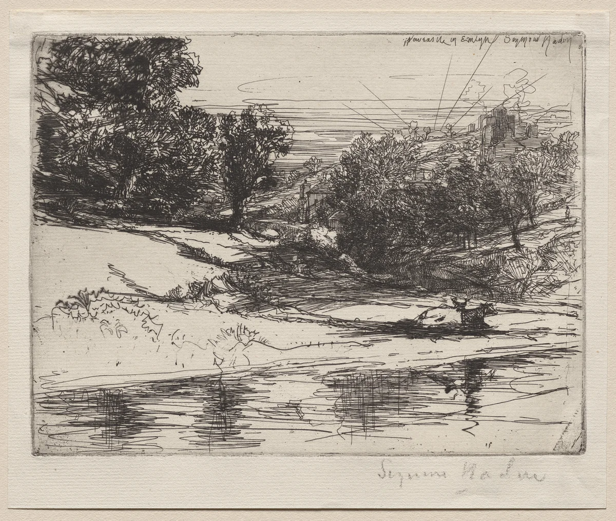 Newcastle in Emlyn by Francis Seymour-Haden, print