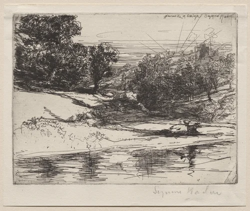 Newcastle in Emlyn by Francis Seymour-Haden, print