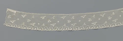 Strook applicatiekant met een strooipatroon en rozetjes in ovaaltjes langs de onderzijde by anonymous, other, 1790-1799