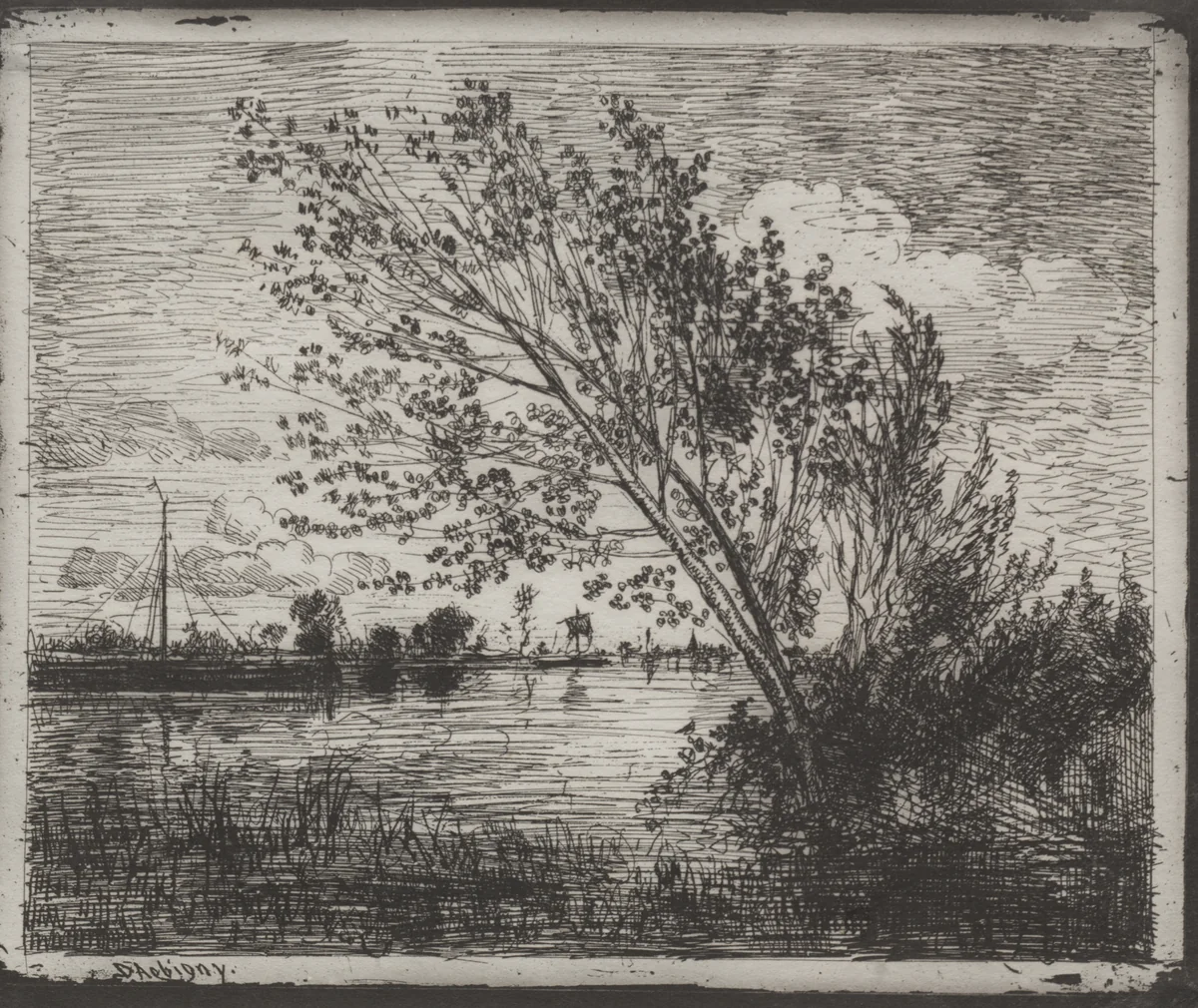 A Cluster of Alders by Charles-François Daubigny, print, 1921