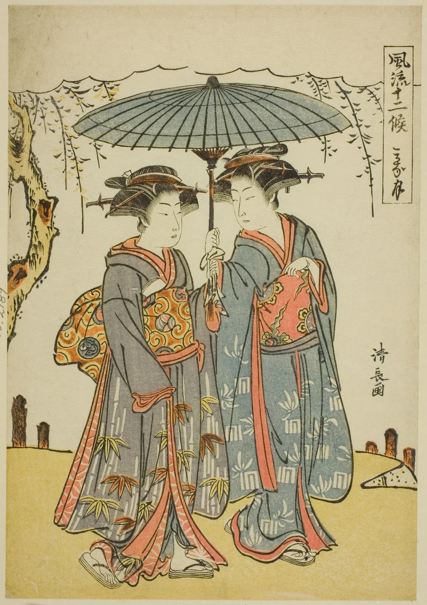 The Sixth Month (Minatsuki), from the series "Fashionable Twelve Months (Furyu juniko)" by Torii Kiyonaga (鳥居清長), print, 1774-1784