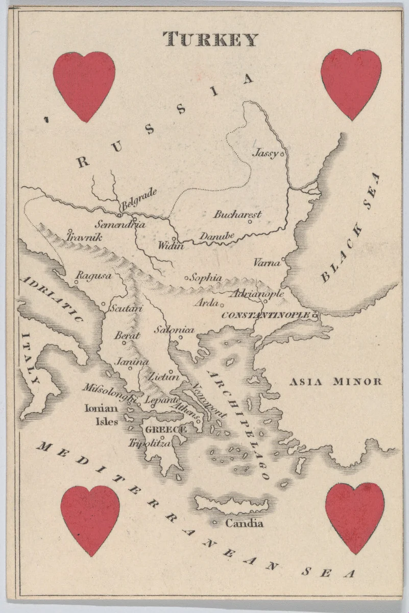 Turkey, from "Court Game of Geography" by William and Henry Rock, print, 1838-1855