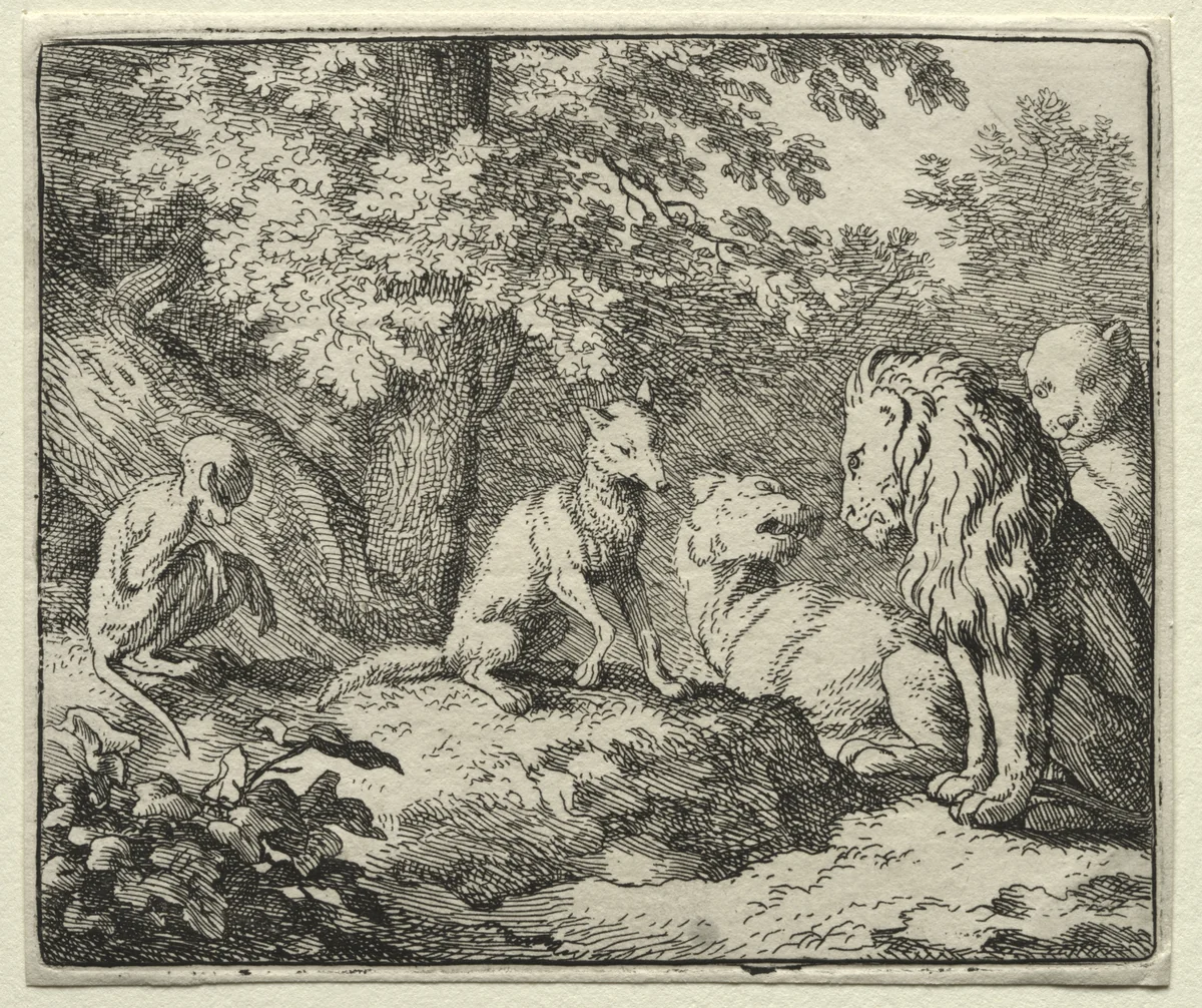 Reynard the Fox: Further False Testimony from Reynard by Allart van Everdingen, print, 1650-1675