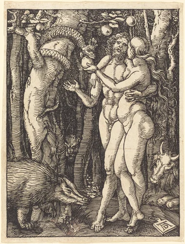 The Fall of Man by Albrecht Dürer, print, 1509-1510