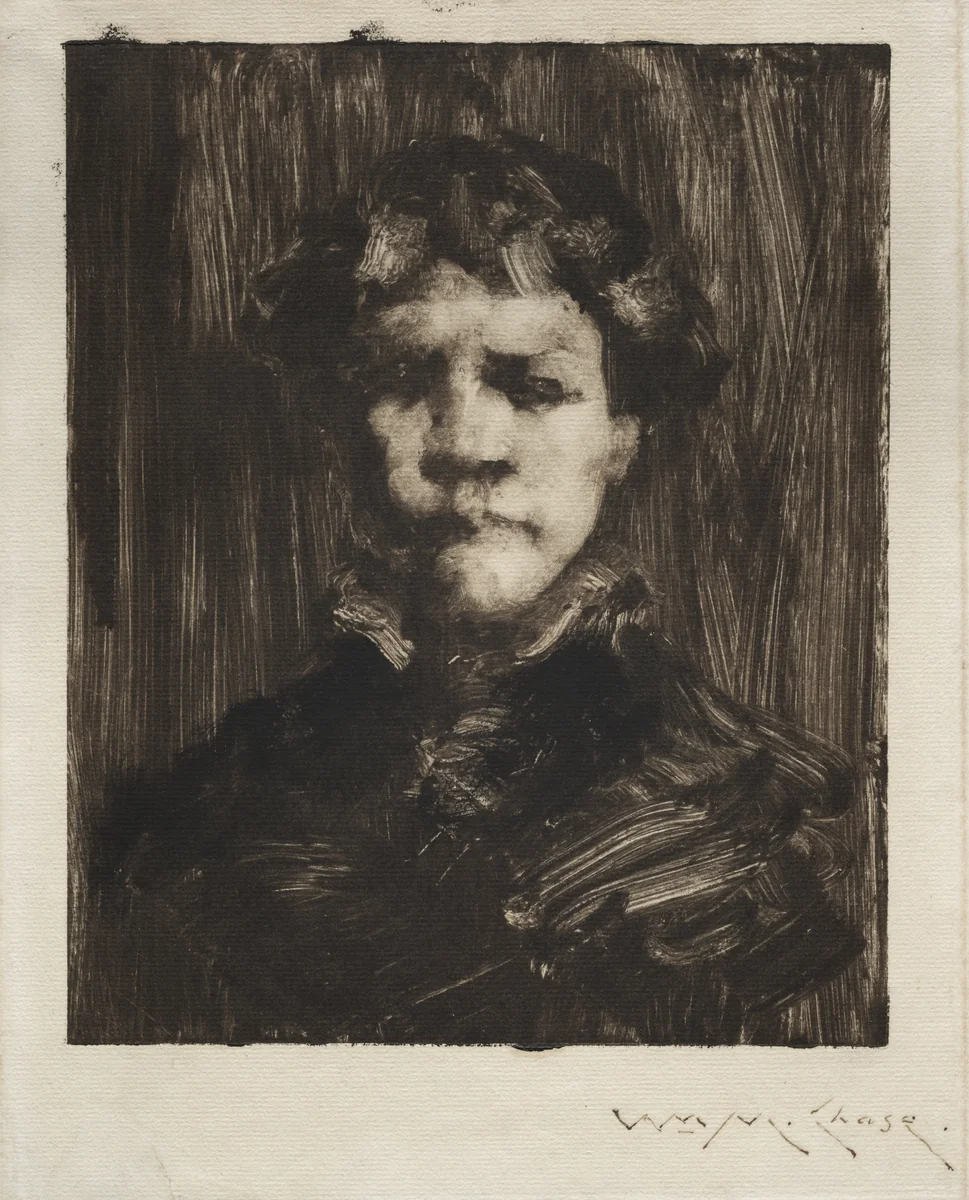 Head of a Boy by William Merritt Chase, print, 1869-1916
