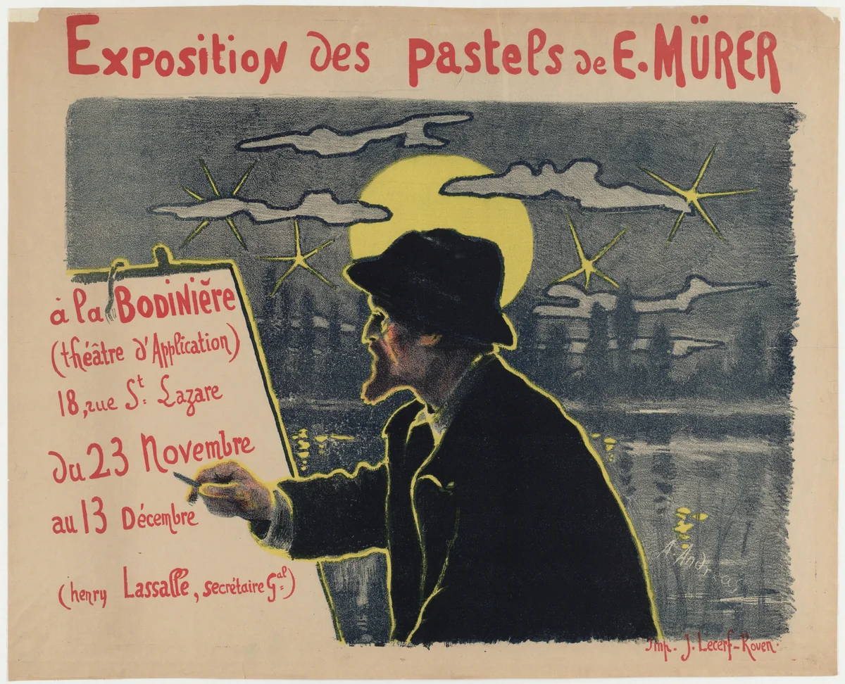Exposition des Pastels de E. Mürer., Nov. 23 - Dec. 13 by A. Andreas, design, 1895
