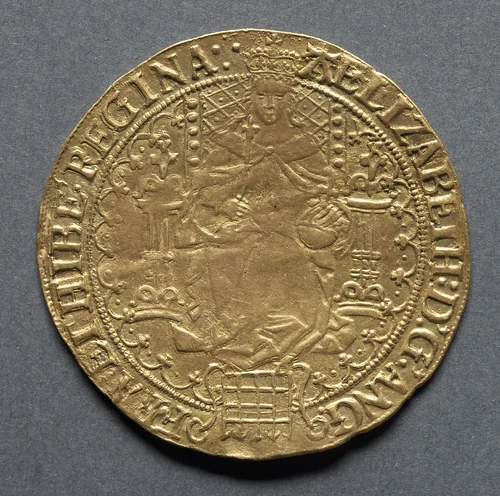 Sovereign of Thirty Shillings (obverse) by Unknown, metalwork, 1583-1603