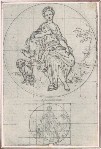 Design for a Box-Lid by Hubert François Gravelot, drawing, 1710-1773