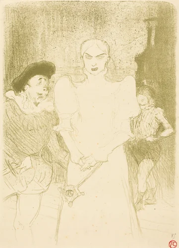 At the Opera: Mme. Caron in "Faust" (A l'opéra: Mme. Caron dans "Faust") by Henri de Toulouse-Lautrec, print, 1894