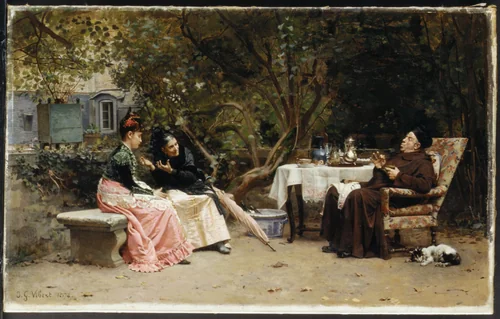 The Reprimand by Jean-Georges Vibert, painting, 1874