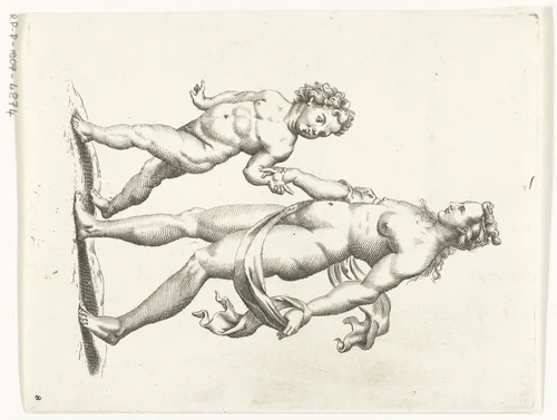 Venus en Cupido by anonymous, print, 1671-1726