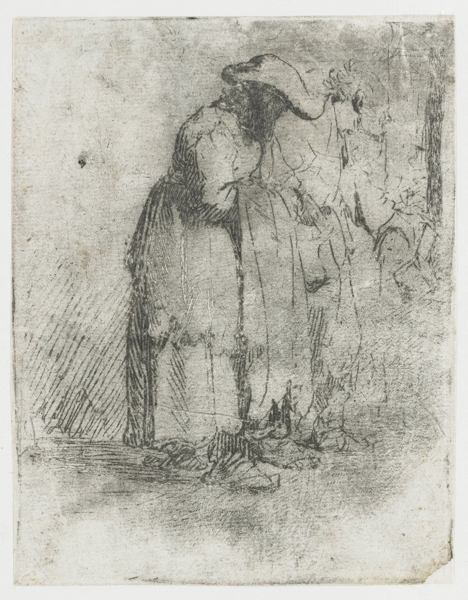 Bedelaar en bedelares by Rembrandt van Rijn, print, 1629