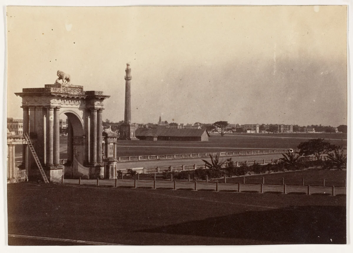[View of Chowringhee from Government House, Calcutta] by John Constantine Stanley, photograph, 1858-1861