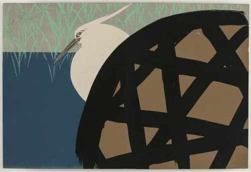 Flowers of a Hundred Worlds (Momoyogusa): White Heron (Shirosagi) by Kamisaka Sekka, book, 1909-1910