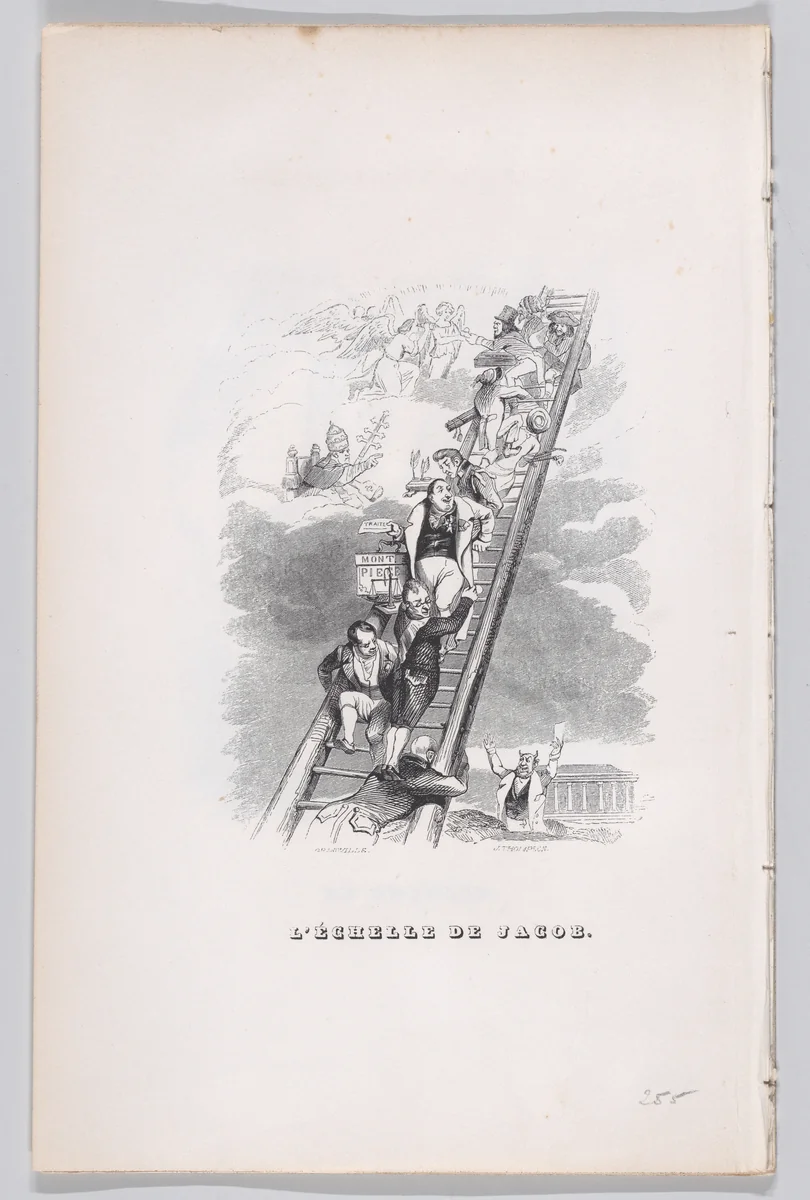 Jacob's Ladder, from "The Complete Works of Béranger" by J. J. Grandville, print, 1836