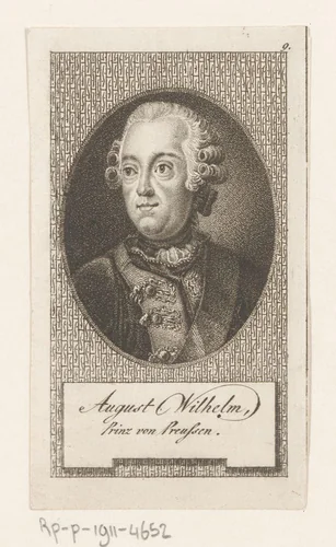 Portret van August Willem van Pruisen by Meno Haas, print, 1791