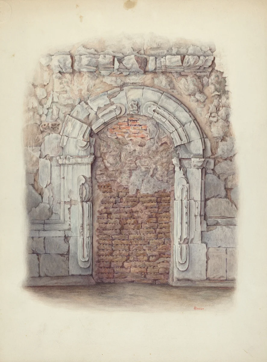 Stone Doorway, Carved by Hal Blakeley, index of american design, 1940