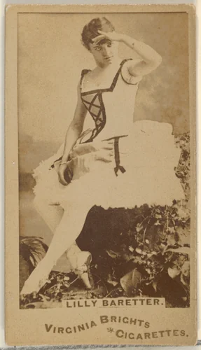 Lilly Baretter, from the Actors and Actresses series (N45, Type 1) for Virginia Brights Cigarettes by Allen & Ginter, photograph, 1885-1891