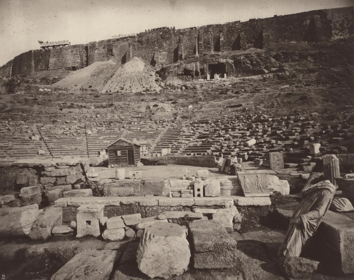 The Acropolis, with the Theatre Of Bacchus by William James Stillman, photograph, 1869