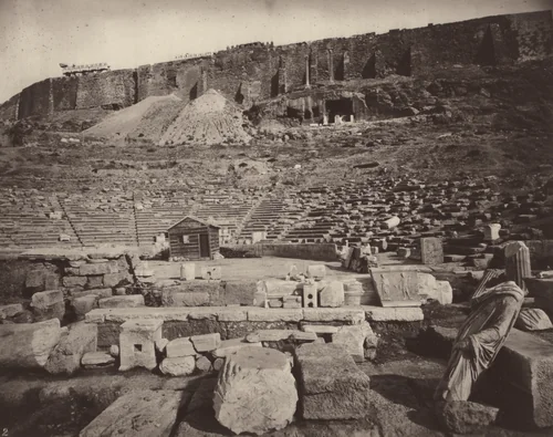 The Acropolis, with the Theatre Of Bacchus by William James Stillman, photograph, 1869