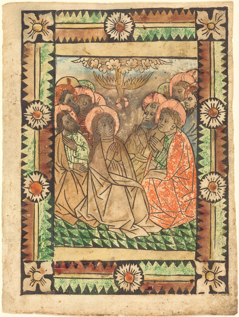The Descent of the Holy Ghost by German 15th Century, print, 1450