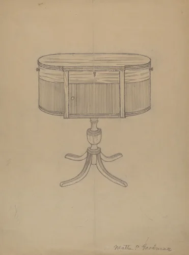 Duncan Phyfe Sewing Cabinet by Mattie P. Goodman, index of american design, 1936