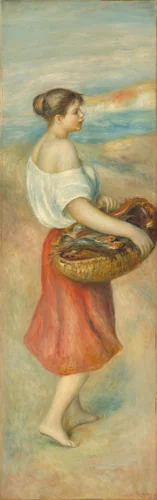 Girl with a Basket of Fish by Auguste Renoir, painting, 1889