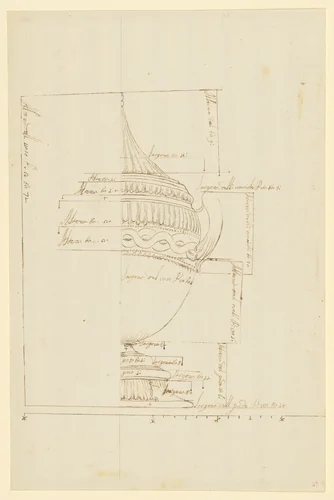 Design for an Urn with a Pointed Lid by anonymous, drawing, 1765-1795