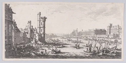 Vue du Louvre (View of the Louvre), from "Les Deux Grandes Vues de Paris" (The Two Large Views of Paris) by Jacques Callot, print, 1625-1635