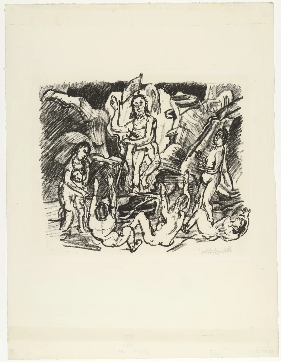 The Resurrection (Auferstehung) from the series The Passion (Die Passion) by Oskar Kokoschka, print, 1916