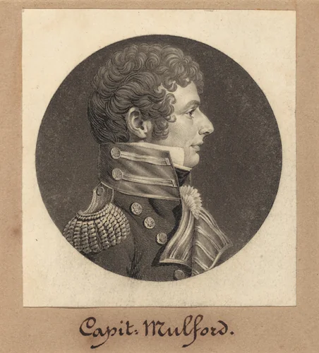 Captain Clarence Mulford by Charles B. J. Févret de Saint-Mémin, print, 1809