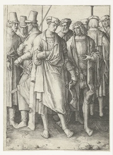 Negen mannen by Unknown, print, 1508-1512