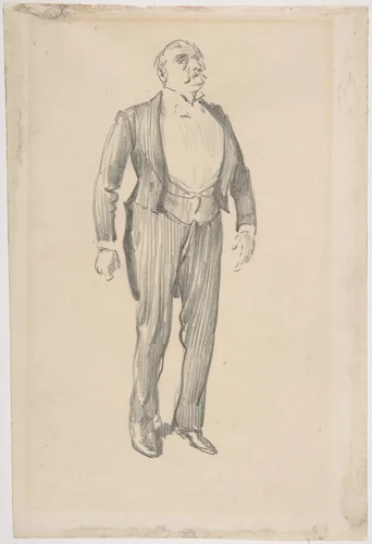 Conductor: study from life by George Du Maurier, drawing, 1850-1900