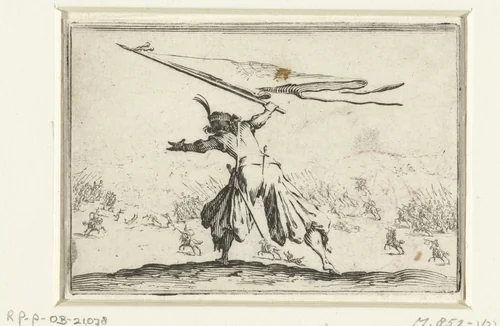 Vaandeldrager by Jacques Callot, print, 1621