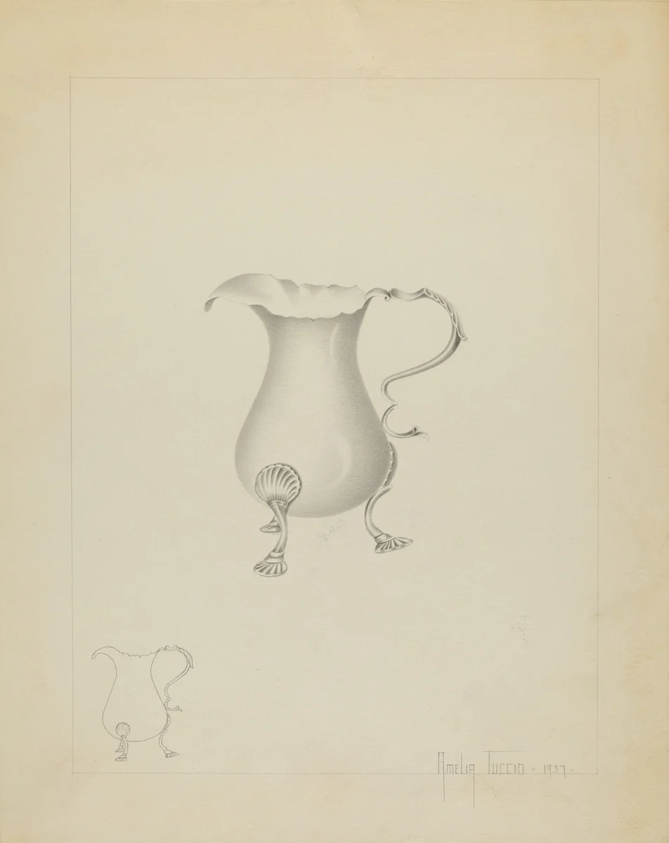 Silver Creamer by Amelia Tuccio, index of american design, 1937
