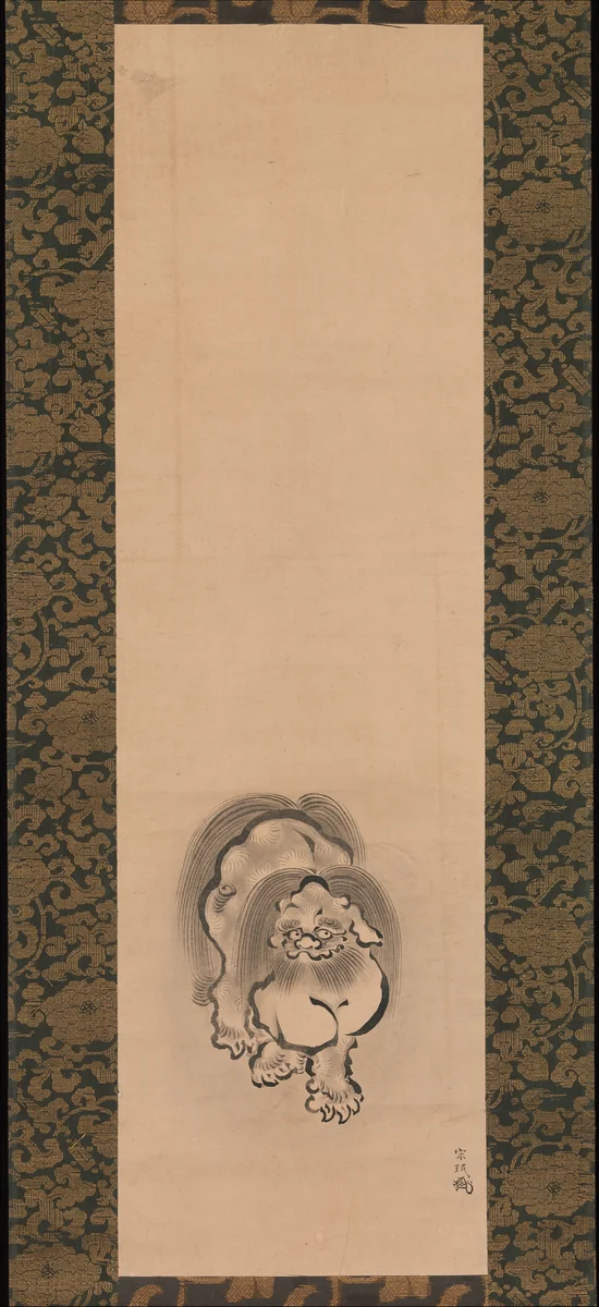Chinese Lion by Yokoya Sōmin, painting, 1700-1733
