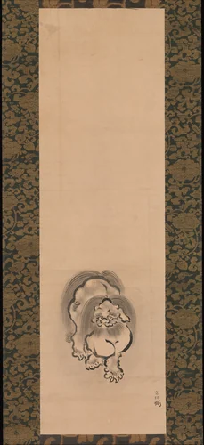 Chinese Lion by Yokoya Sōmin, painting, 1700-1733