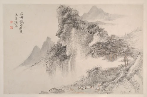 Landscapes in the manner of Song and Yuan masters by Yun Shouping, painting, 1667