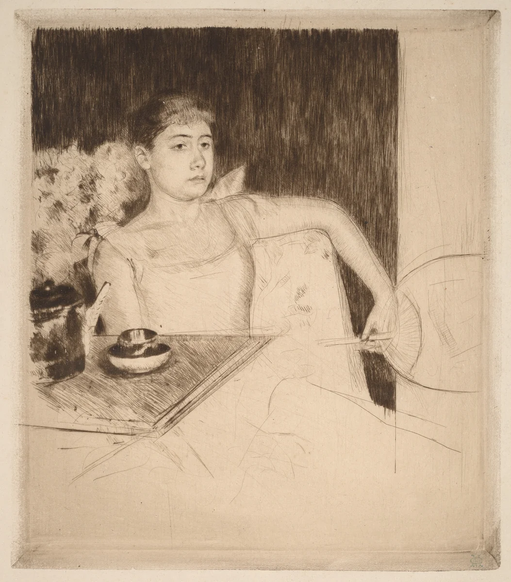 Tea by Mary Cassatt, print, 1890