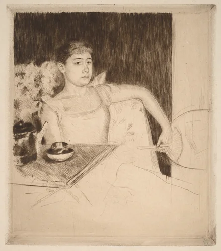 Tea by Mary Cassatt, print, 1890