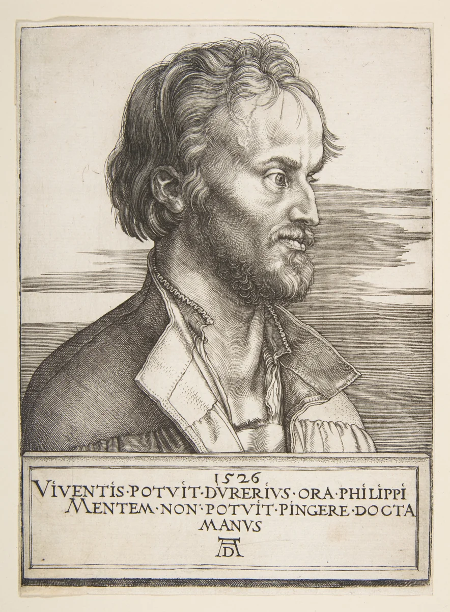 Philip Melanchthon by Albrecht Dürer, print, 1526