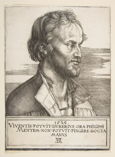 Philip Melanchthon by Albrecht Dürer, print, 1526