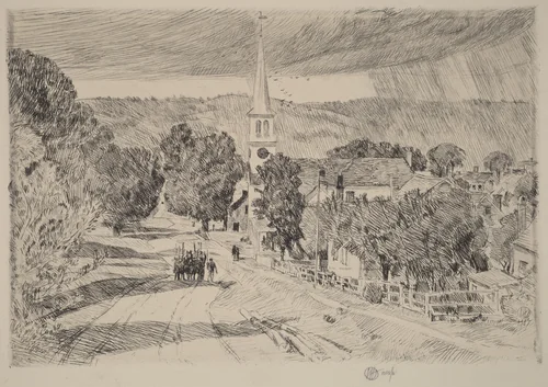 A Vermont Village by Childe Hassam, print, 1923
